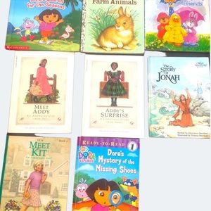 🌞 8 children’s reading books lot Dora that teaches a couple words in Spanish